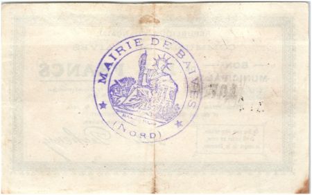 France 10 Francs Baives Commune - 1915