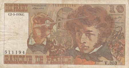 France 10 Francs Berlioz - 02-03-1978 Série V.303