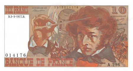 France 10 Francs Berlioz - 03-03-1977 Série A.296 - SUP+