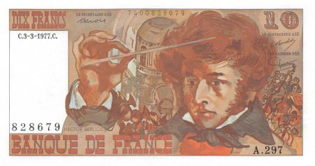 France 10 Francs Berlioz - 03-03-1977 Série A.297 - SUP+