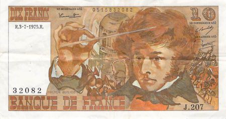 France 10 Francs Berlioz - 03-07-1975 Série J.207 - TB+