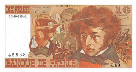 France 10 Francs Berlioz - 03-10-1974 Série Z.89 - SPL
