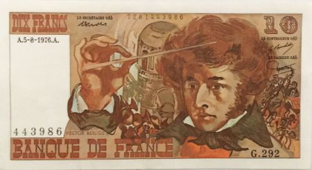 France 10 Francs Berlioz - 05-08-1976 Série G.292 - TTB+
