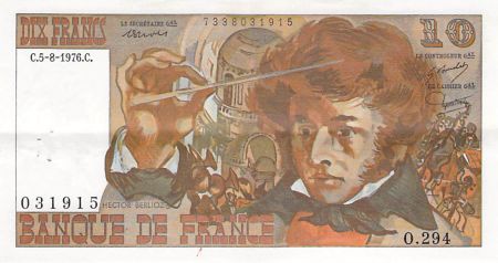 France 10 Francs Berlioz - 05-08-1976 Série O.294 - TTB+