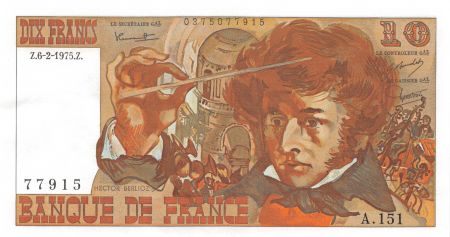 France 10 Francs Berlioz - 06-02-1975 Série A.151 - SPL