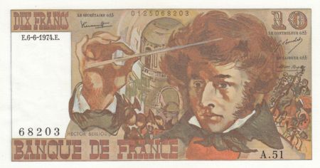 France 10 Francs Berlioz - 06-06-1974 Série A.51