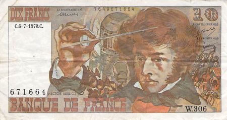 France 10 Francs Berlioz - 06-07-1978 Série W.306 - TB