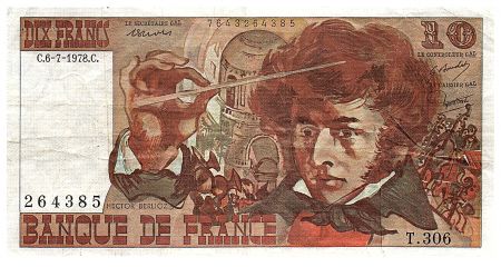 France 10 Francs Berlioz - 06.07.1978 - Série T.306 - Dernière date - Fay.63.25