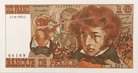 France 10 Francs Berlioz - 07-08-1975 Série L.217 -  SUP+