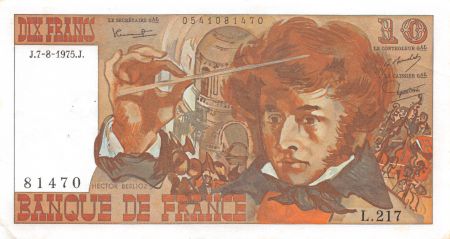 France 10 Francs Berlioz - 07-08-1975 Série L.217 - TTB+