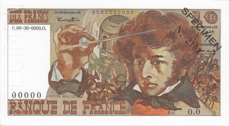 France 10 Francs Berlioz - Spécimen 00-00-0000 - 1972