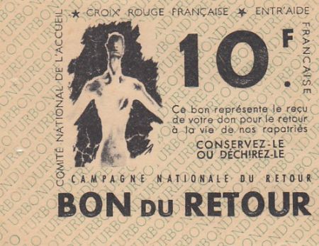 France 10 Francs Bon de Retour - Croix-Rouge - 1945