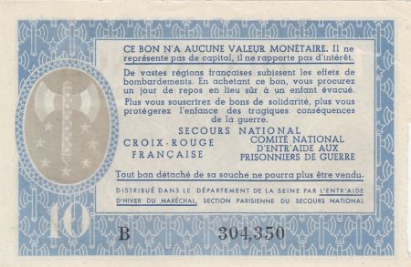 France 10 Francs Bon de Solidarité - 1941-1942 Série B