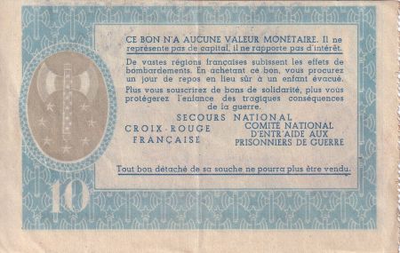 France 10 Francs Bon de Solidarité Pétain - 1941-1942