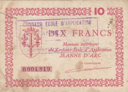 France 10 Francs Croiseur Ecole Jeanne d\'Arc - 1947