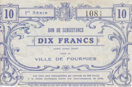 France 10 Francs Fourmies Ville