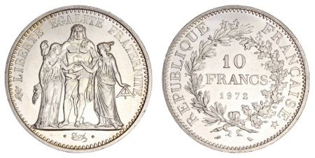 France 10 Francs Hercule - 1972 Argent