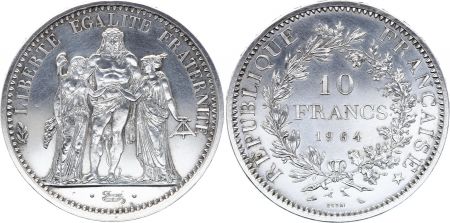 France 10 Francs Hercule - ESSAI 1964 Argent - Tirage 3.500 ex