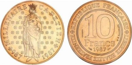France 10 Francs Hugues Capet Roi de France (987-996) - 1987 - essai