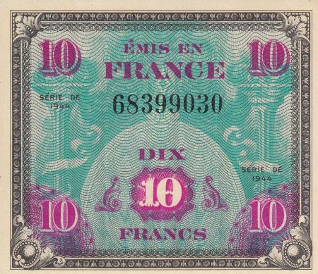 France 10 Francs Impr. américaine (drapeau) - 1944 Sans Série 68399030