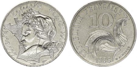 France 10 Francs Jimenez - 1986 - SPL à FDC