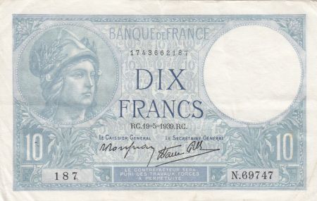 France 10 Francs Minerve - 19-05-1939 - Série N.69747