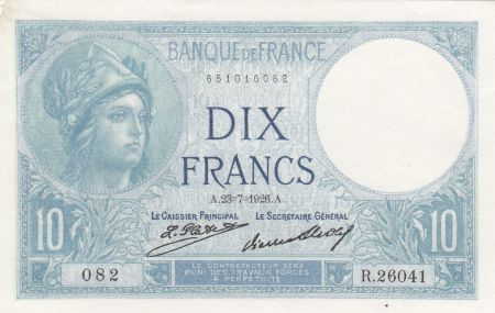 France 10 Francs Minerve - 23-07-1926 Série R.26041 - TTB