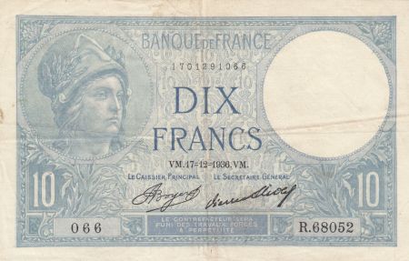 France 10 Francs Minerve 17-12-1936 - Série R.68052