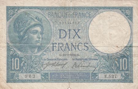 France 10 Francs Minerve 18-03-1916 - Série E.527 - TB