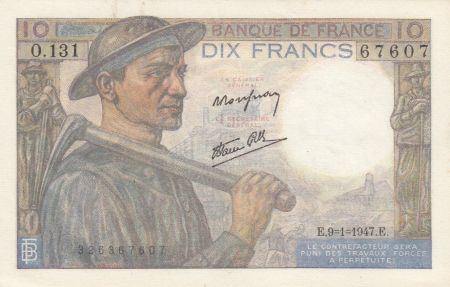 France 10 Francs Mineur - 09-01-1947- Série O.131