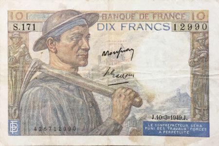France 10 Francs Mineur - 10-03-1949 Série S.171 - TTB