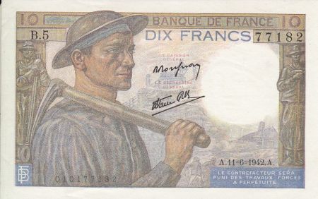 France 10 Francs Mineur - 11-06-1942 Série B.5