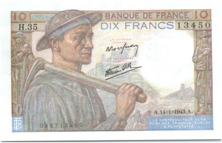 France 10 Francs Mineur - 14-01-1943 Série H.35