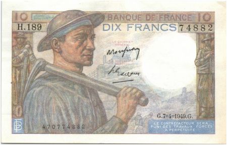 France 10 Francs Mineur - 1949
