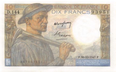 France 10 Francs Mineur - 30-10-1947 Série D.144 - SUP+