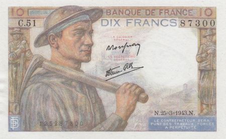 France 10 Francs Mineur 25-03-1943 - Série C.51