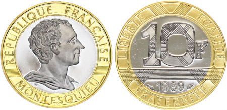 France 10 Francs Montesquieu Or  BE - 1989 - sans coffret