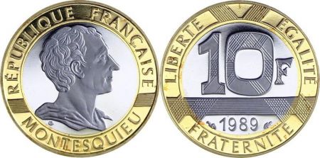 France 10 Francs Montesquieu Or  BE - 1989