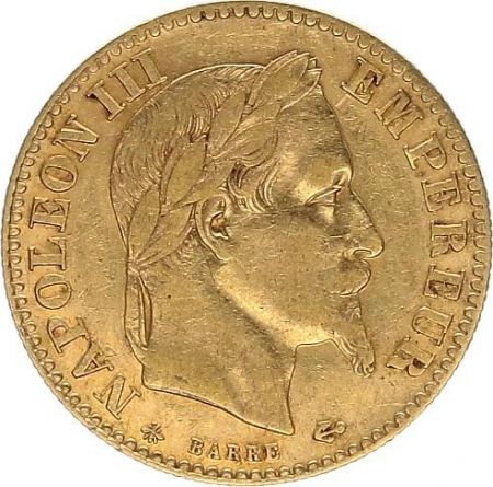 France 10 Francs Napoléon III - 1862 A variété petit 10