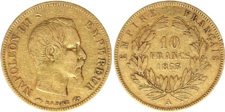 France 10 Francs Napoléon III - Tête nue 1855 A Or