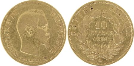 France 10 Francs Napoléon III - Tête nue 1856 A Or