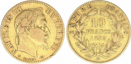 France 10 Francs Napoléon III Tête Laurée - 1863 A