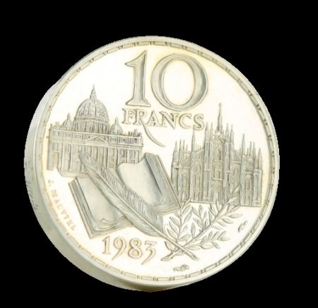 France 10 Francs Stendhal - Piefort 1983 - Argent - SPL - sans boite ni certificat