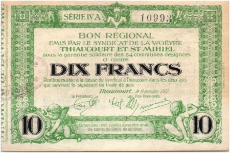France 10 Francs Thiaucourt-St-Mihiel Bon régional