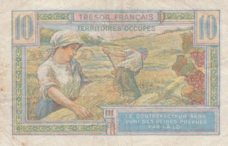 France 10 Francs Trésor Français - Territoires occupés 1947 - TB+
