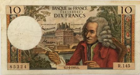 France 10 Francs Voltaire - 01-04-1965 Série R.145 - TB