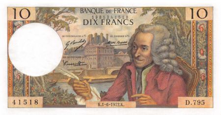 France 10 Francs Voltaire - 01-06-1972 Série D.795 - SUP+