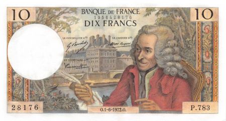 France 10 Francs Voltaire - 01-06-1972 Série P.783 - SPL