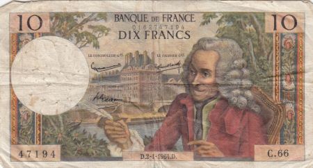 France 10 Francs Voltaire - 02-01-1964 Série C.66