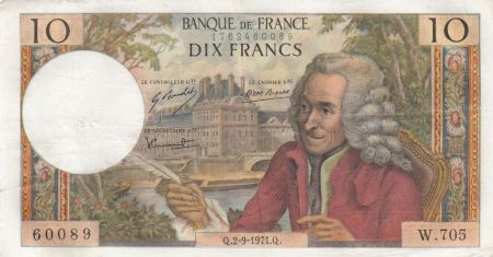 France 10 Francs Voltaire - 02-09-1971 Série W.705